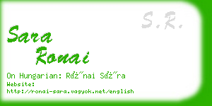 sara ronai business card